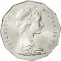 50 Cents 1977, KM# 70, Australia, Elizabeth II, 25th Anniversary of the Accession of Elizabeth II to the Throne, Silver Jubilee