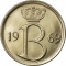 25 Centimes 1964-1975, KM# 154, Belgium, Baudouin