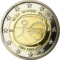 2 Euro 2009, KM# 282, Belgium, Albert II, 10th Anniversary of the European Monetary Union and the Introduction of the Euro