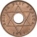 1/2 Penny 1912-1936, KM# 8, British West Africa, George V