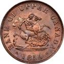 1/2 Penny 1850-1857, KM# Tn2, Upper Canada