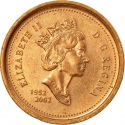 1 Cent 2002, KM# 445, Canada, Elizabeth II, 50th Anniversary of the Accession of Elizabeth II to the Throne, Golden Jubilee