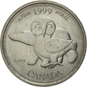 25 Cents 1999, KM# 345, Canada, Elizabeth II, Third Millennium, April, Our Northern Heritage