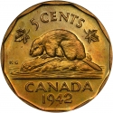 5 Cents 1942, KM# 39, Canada, George VI