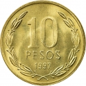 10 Pesos 1990-2021, KM# 228, Chile