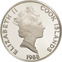 50 Dollars 1988, KM# 61, Cook Islands, Elizabeth II, Great Explorers, Stanley and Livingstone