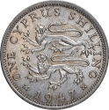 1 Shilling 1947, KM# 27, Cyprus, George VI