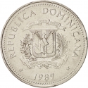 1/2 Peso 1989-1990, KM# 73, Dominican Republic, Native Culture