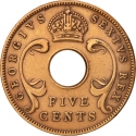 5 Cents 1949-1952, KM# 33, East Africa, George VI