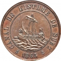 5 Francs 1865, KM# Tn4, Suez Canal, Abdülaziz