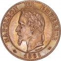 2 Centimes 1861-1862, KM# 796, France, Napoleon III