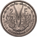 2 Francs 1948-1955, KM# 4, French West Africa