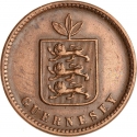2 Doubles 1858, KM# 4, Guernsey