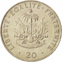 20 Centimes 1986-1991, KM# 152, Haiti