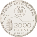 2000 Forint 1998, KM# 730, Hungary, World Wildlife Fund