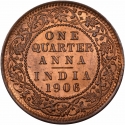 1/4 Anna 1906-1910, KM# 502, India, British (British Raj), Edward VII