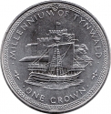 1 Crown 1979, KM# 47, Isle of Man, Elizabeth II, Millennium of Tynwald, English Cog and Castle Rushen