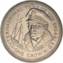 1 Crown 1981, KM# 80, Isle of Man, Elizabeth II, International Year of Disabled Persons, Francis Chichester