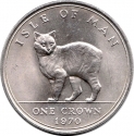 1 Crown 1970, KM# 18, Isle of Man, Elizabeth II, Cats, Manx Cat