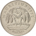 5 Rupees 1987-2012, KM# 56, Mauritius