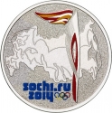 25 Rubles 2014, Y# 1501a, Russia, Federation, Sochi 2014 Winter Olympics, Olympic Torch