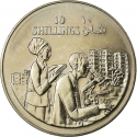 10 Shillings 1979, KM# 30, Somalia, 10th Anniversary of Republic, Laboratory Workers