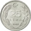 25 Lira 1985-1989, KM# 975, Turkey