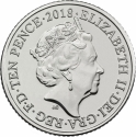 10 Pence 2018-2019, KM# 1529, United Kingdom (Great Britain), Elizabeth II, Quintessentially British A to Z, D - Double-Decker Bus