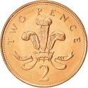 2 Pence 1998-2008, KM# 987, United Kingdom (Great Britain), Elizabeth II