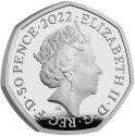 50 Pence 2022, Sp# H110, United Kingdom (Great Britain), Charles III, 100th Anniversary of the BBC