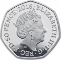 50 Pence 2016, Sp# H42, United Kingdom (Great Britain), Elizabeth II, Beatrix Potter’s The Tale of Peter Rabbit, 150th Anniversary of Birth of Beatrix Potter