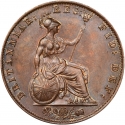 1/2 Penny 1838-1860, KM# 726, United Kingdom (Great Britain), Victoria