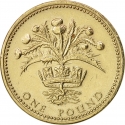 1 Pound 1984, KM# 934, United Kingdom (Great Britain), Elizabeth II, Royal Diadem, Scottish Thistle
