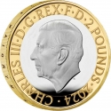 2 Pounds 2024, United Kingdom (Great Britain), Charles III, 200th Anniversary of the National Gallery