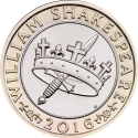 2 Pounds 2016, KM# 1384, United Kingdom (Great Britain), Elizabeth II, 400th Anniversary of Death of William Shakespeare, Shakespeare Histories