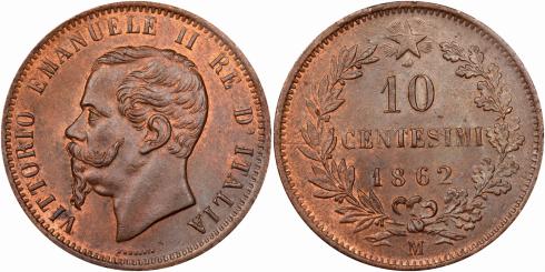 10 Centesimi Italy 1862-1867, KM# 11 | CoinBrothers Catalog