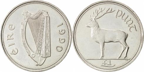 1 Pound (Punt) Ireland 1990-2000, KM# 27 | CoinBrothers Catalog