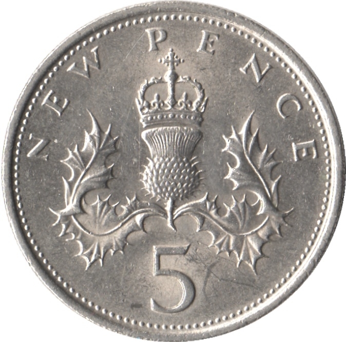 5 New Penny United Kingdom (Great Britain) 1968, Elizabeth II, KM# 911, more are available