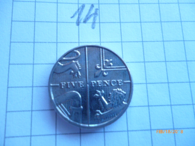 5 Pence United Kingdom (Great Britain) 2014, Elizabeth II, KM# 1109d