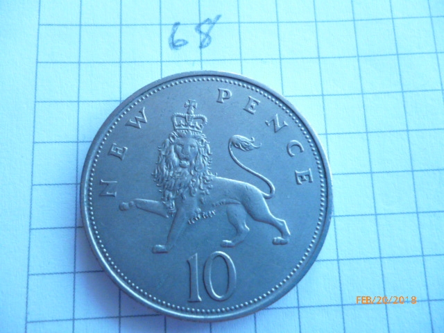 10 New Penny United Kingdom (Great Britain) 1968, Elizabeth II, KM# 912