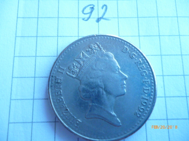 10 Pence United Kingdom (Great Britain) 1992, Elizabeth II, KM# 938b