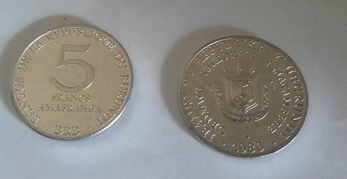 5 Francs Burundi 1980, KM# 20