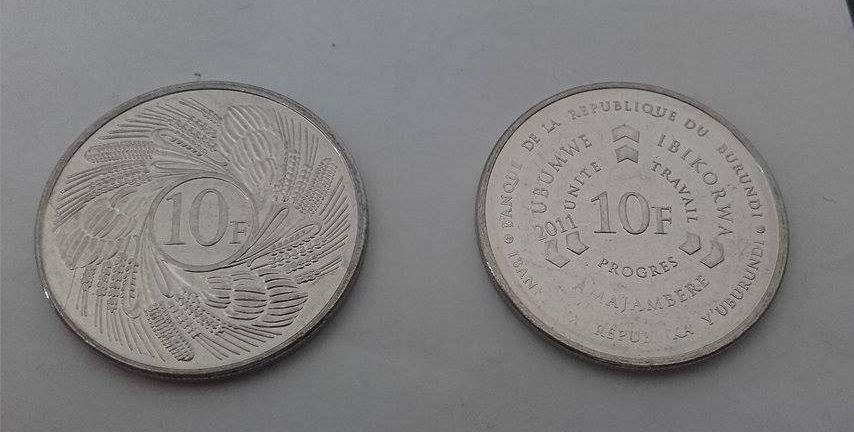 10 Francs Burundi 2011, KM# 21
