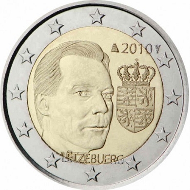 2 Euro Luxembourg 2010, Henri, KM# 115