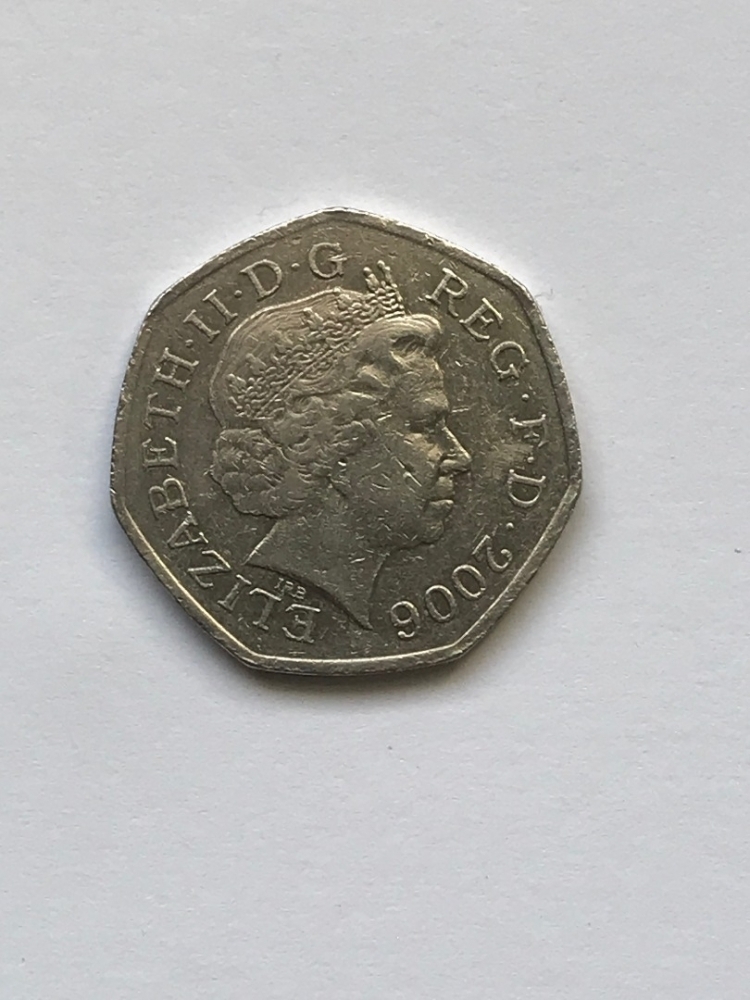 50 Penny United Kingdom 2006, Elizabeth II, KM# 1057, Original photo