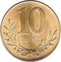 10 Lekë 2009-2013, KM# 77a, Albania