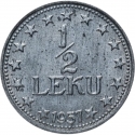 1/2 Leku 1947-1957, KM# 35, Albania