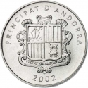 1 Centim 2002, KM# 178, Andorra, Joan Martí i Alanis, Agnus Dei