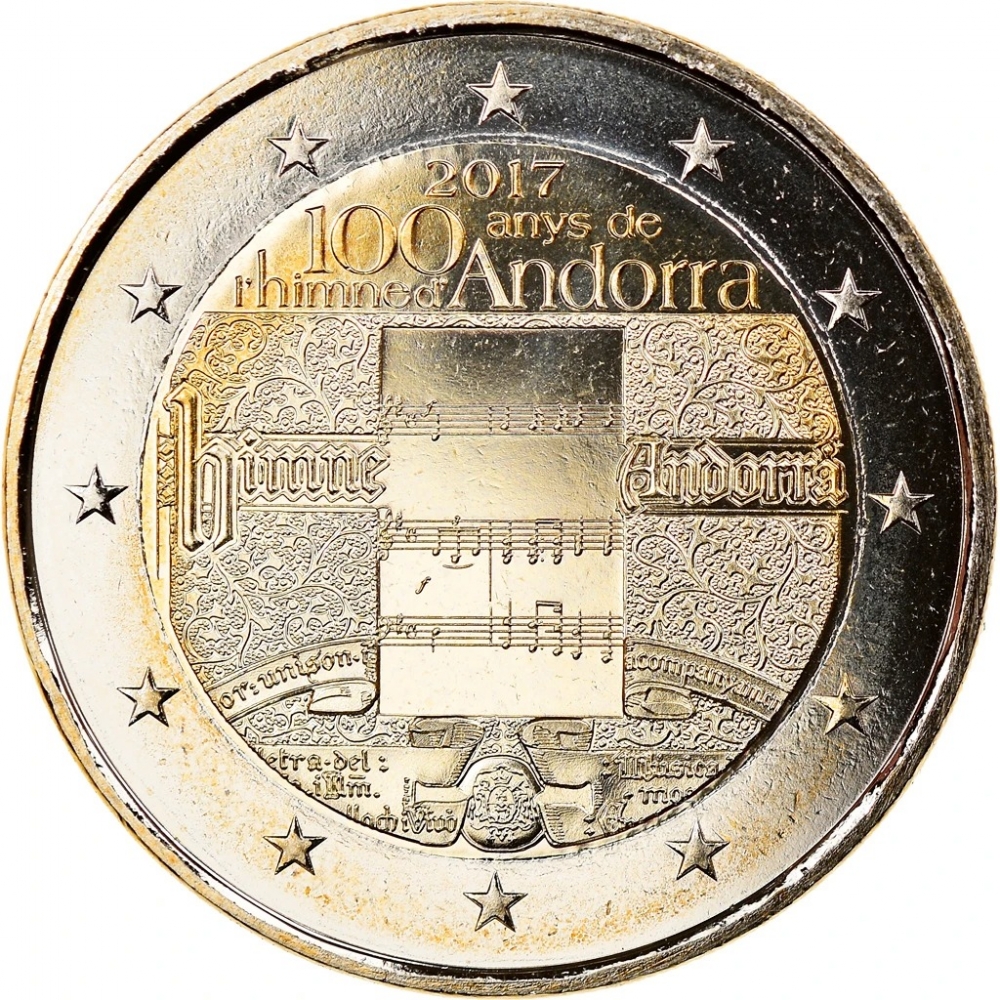 2 Euro 2017, Andorra, 100th Anniversary of the Anthem of Andorra