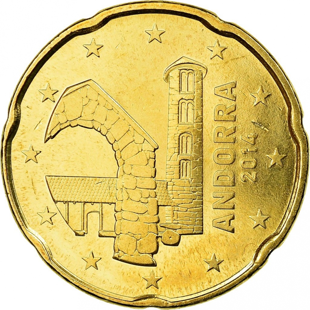 20 Euro Cent 2014-2022, KM# 524, Andorra